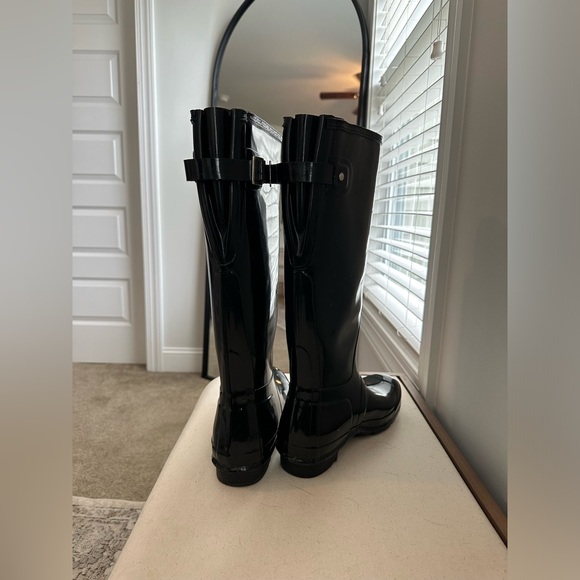 HUNTER Original Adjustable Tall Gloss Rainboot Black size 9 - Picture 5 of 5